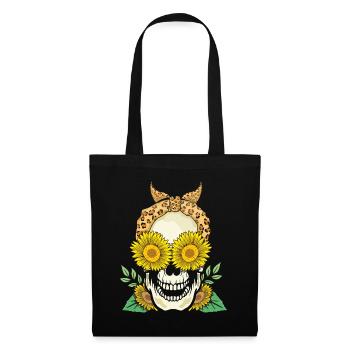 Sunflower Flower Sugar Muertos Day Halloween - Tote Bag - black - Front