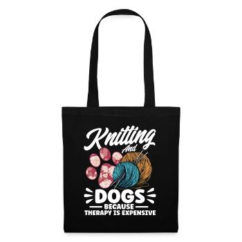 Tricot Fil Tricot TricotEr Tissu Cadeau - Sac en tissu - noir - Devant