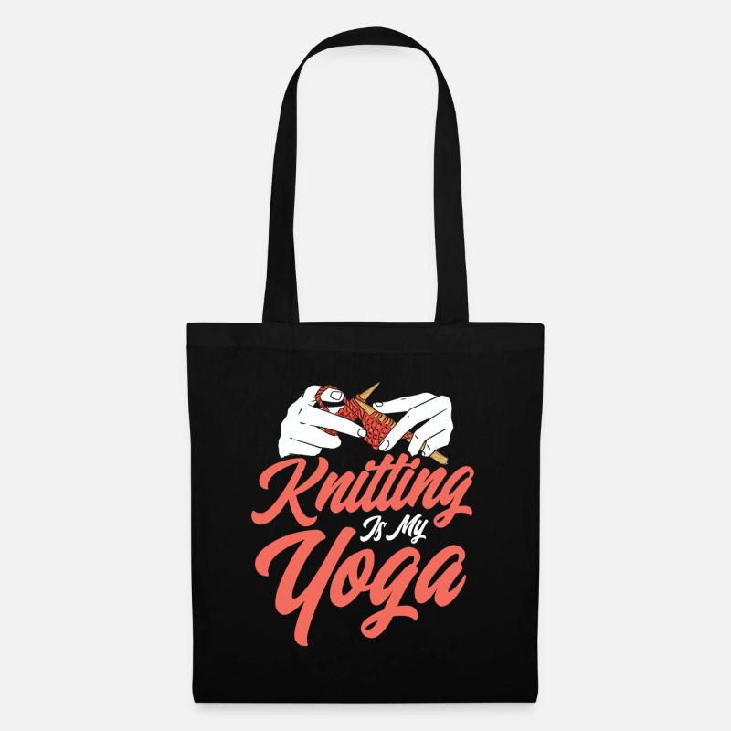 Yarn Knitting Knitting Knitting Fabric Gift - Tote Bag - black