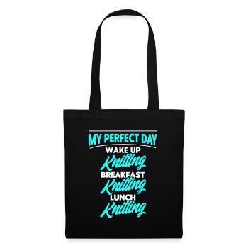 Tricot Tissu Tricot Cadeau tricot - Sac en tissu - noir - Devant