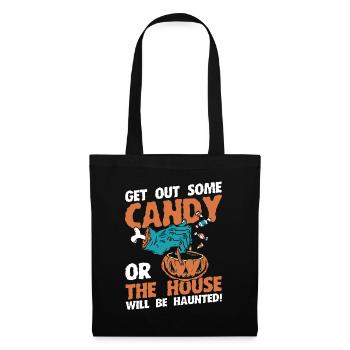 Horror Halloween Holt Bonbons raus Gruselig - Stoffbeutel - Schwarz - Vorne