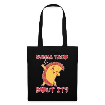 Talk About It Cute Kawaii Heart Dab Dabbing Taco - Tote Bag - black - Front