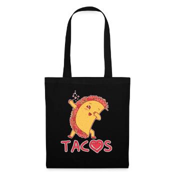 Mignon Kawaii Coeur Dab Dabbing Taco - Sac en tissu - noir - Devant