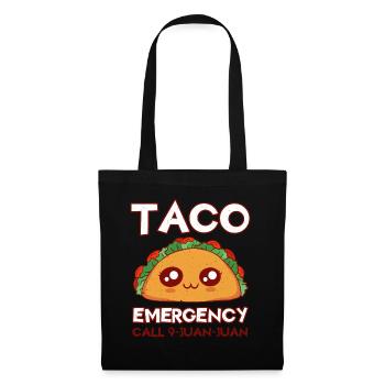Cute Kawaii Face Anime Vibes Call Taco - Stoffbeutel - Schwarz - Vorne