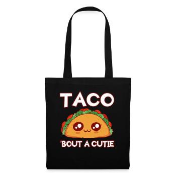 Talk Cute Kawaii Face Anime Vibes Taco - Stoffbeutel - Schwarz - Vorne