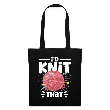 Tricot Tissu Tricot Cadeau tricot - Sac en tissu - noir - Devant
