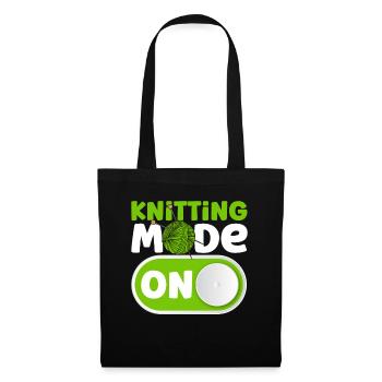 Garn stricken Stricken Stricken Liebhaber Geschenk - Stoffbeutel - Schwarz - Vorne