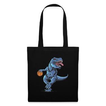 T-rex de basket-ball - Sac en tissu - noir - Devant