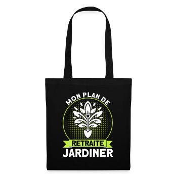 Gartenarbeit Gärtner Schrebergarten Geschenk - Stoffbeutel - Schwarz - Vorne
