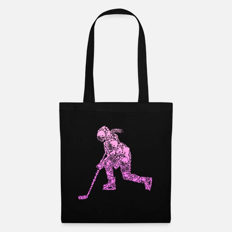 Eishockey Eishockeyspielerin Mädchen Mädchen - Stoffbeutel - Schwarz