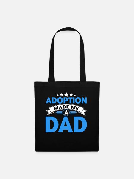 Adoption Adoptiveltern Pflegeeltern Geschenk - Stoffbeutel - Schwarz