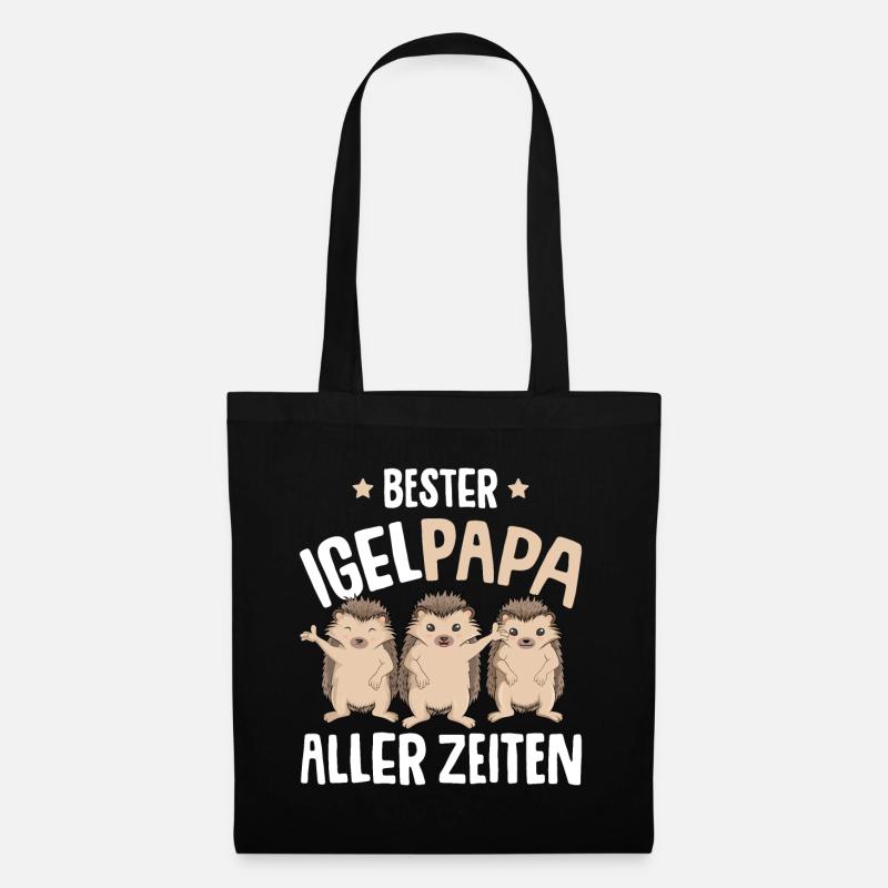 Bester Igel Papa aller Zeiten Igel - Stoffbeutel - Schwarz