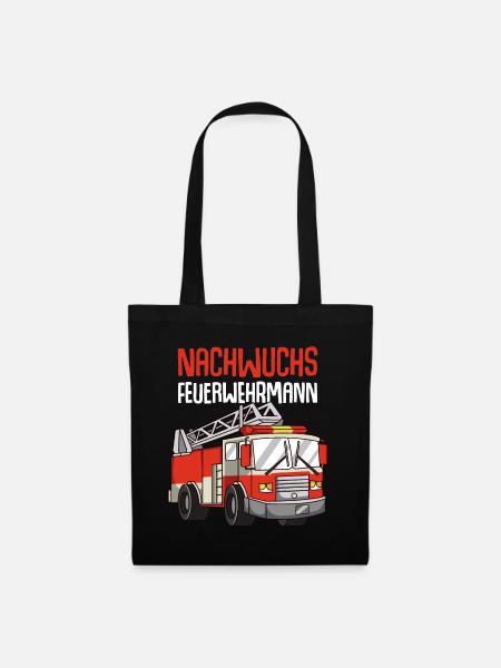 Feuerwehr Nachwuchs Feuerwehrmann Kinder - Stoffbeutel - Schwarz
