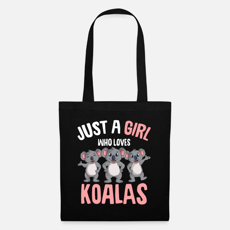 Koala Mädchen - Stoffbeutel - Schwarz