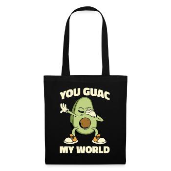 You Guac My World Avocado Geschenk - Stoffbeutel - Schwarz - Vorne