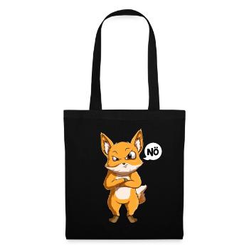Fuchs Nö Kinder Mädchen Jungen Füchse - Stoffbeutel - Schwarz - Vorne