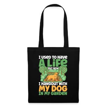 Hobbygärtner Hundehalter Garten Geschenk - Stoffbeutel - Schwarz - Vorne
