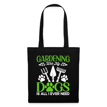 Gartenarbeit Hobbygärtner Hundehalter Geschenk - Stoffbeutel - Schwarz - Vorne