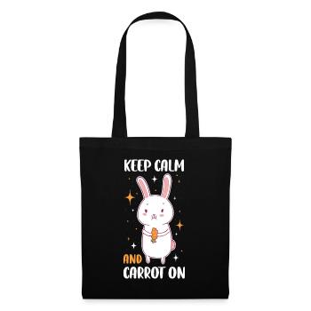Gardez votre calme et votre carotte sur le cadeau de carotte - Sac en tissu - noir - Devant
