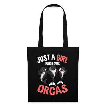 Orca Mädchen - Stoffbeutel - Schwarz - Vorne