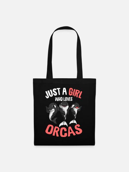 Orca Mädchen - Stoffbeutel - Schwarz