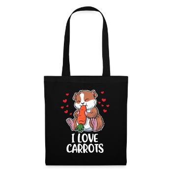 J’aime les carottes Cadeau aux carottes - Sac en tissu - noir - Devant