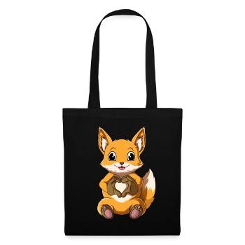 Füchse Mädchen Jungen Kinder Damen Fuchs - Stoffbeutel - Schwarz - Vorne