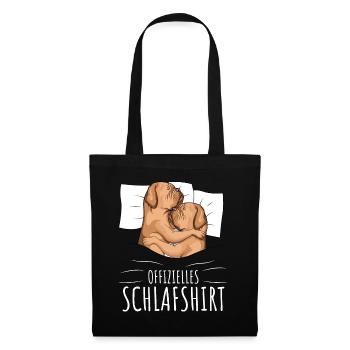 Schlafshirt Bordeauxdogge Dogue de Bordeaux - Stoffbeutel - Schwarz - Vorne