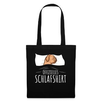 Schlafshirt Bordeauxdogge Dogue de Bordeaux - Stoffbeutel - Schwarz - Vorne