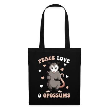Paix Amour Opossum Enfants Filles Dames - Sac en tissu - noir - Devant