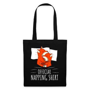 Fox Sleeping Shirt - Tote Bag - black - Front