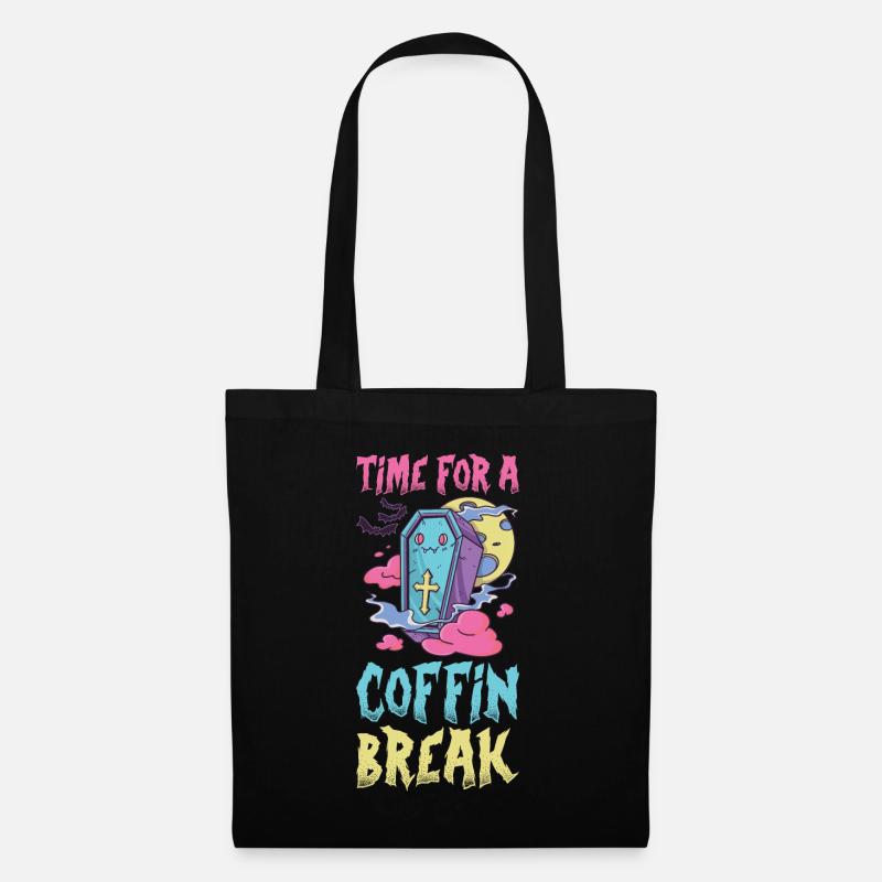Time For A Coffin Break Vampir Geschenk - Stoffbeutel - Schwarz