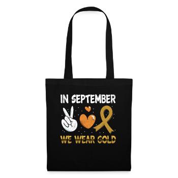 Month September Ribbon Childhood Cancer Awareness - Tote Bag - black - Front