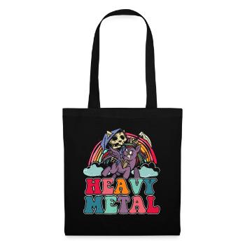Heavy Grim Unicorn Rainbow Metal Music Lover Rock - Tote Bag - black - Front