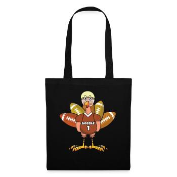 Rugby Turquie Gobble Fan de football Thanksgiving - Sac en tissu - noir - Devant