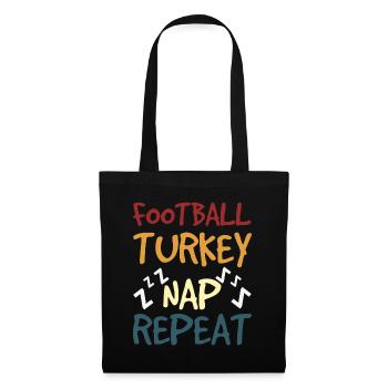 Rugby Turkey Repeat Football Fan Thanksgiving - Tote Bag - black - Front