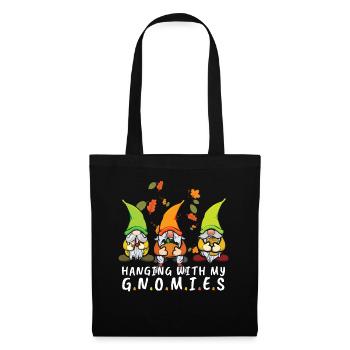 Hanging With Gnome Fall Thanksgiving Season Autumn - Tote Bag - black - Front