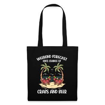 Crab And Beer Krabbe Geschenk - Stoffbeutel - Schwarz - Vorne