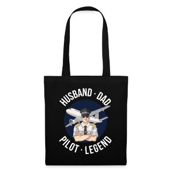 Mari Papa Pilote Légende Pilote Cadeau - Sac en tissu - noir - Devant