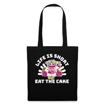 Life Is Short Eat The Cake Cake Gift - Tote Bag - black - Front