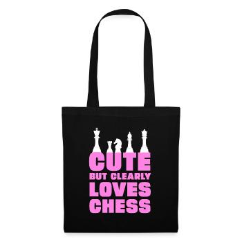 Mignon, mais aime clairement les échecs - Sac en tissu - noir - Devant