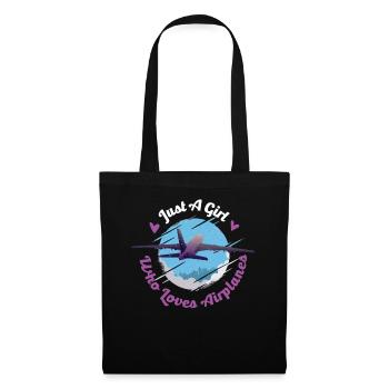 Just A Girl Who Loves Airplanes Pilot Gift - Tote Bag - black - Front