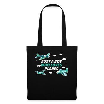 Just A Boy Who Loves Planes Pilot Gift - Tote Bag - black - Front