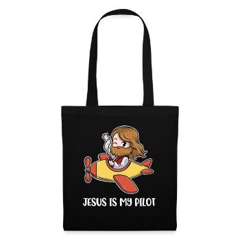 Jesus Is My Pilot Pilot Geschenk - Stoffbeutel - Schwarz - Vorne