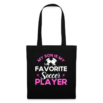 Fußball Mama Mutter Sohn Geschenk - Stoffbeutel - Schwarz - Vorne