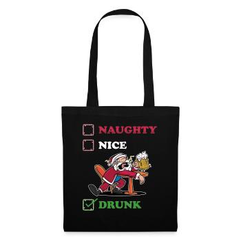 Noël ivre vilain ou beau cadeau - Sac en tissu - noir - Devant
