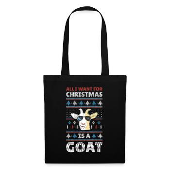 Cadeau de pull de Noël moche de chèvre de chèvre - Sac en tissu - noir - Devant