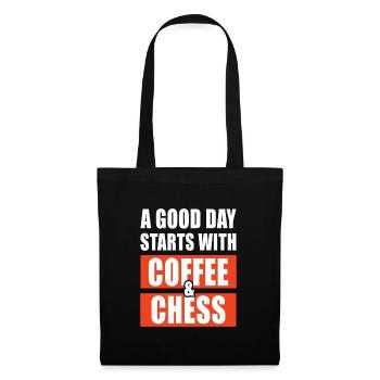 A good day starts with coffee and chess - Tote Bag - black - Front