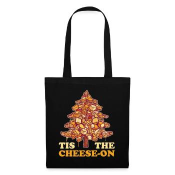 Cheesy Christmas Weihnachtsessen Geschenk - Stoffbeutel - Schwarz - Vorne