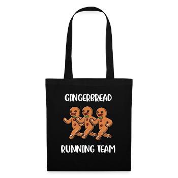 Gingerbread Man Running Team Keks Geschenk - Stoffbeutel - Schwarz - Vorne